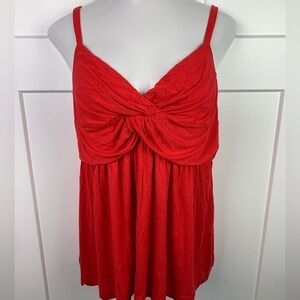 Soma Cool Nights XL Red Sleep Cami Tank Knot Front Holiday Lounge